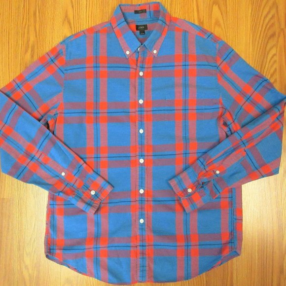 J. Crew Other - J.CREW SLIM FIT Mens 100% COTTON SHIRT RED & BLUE